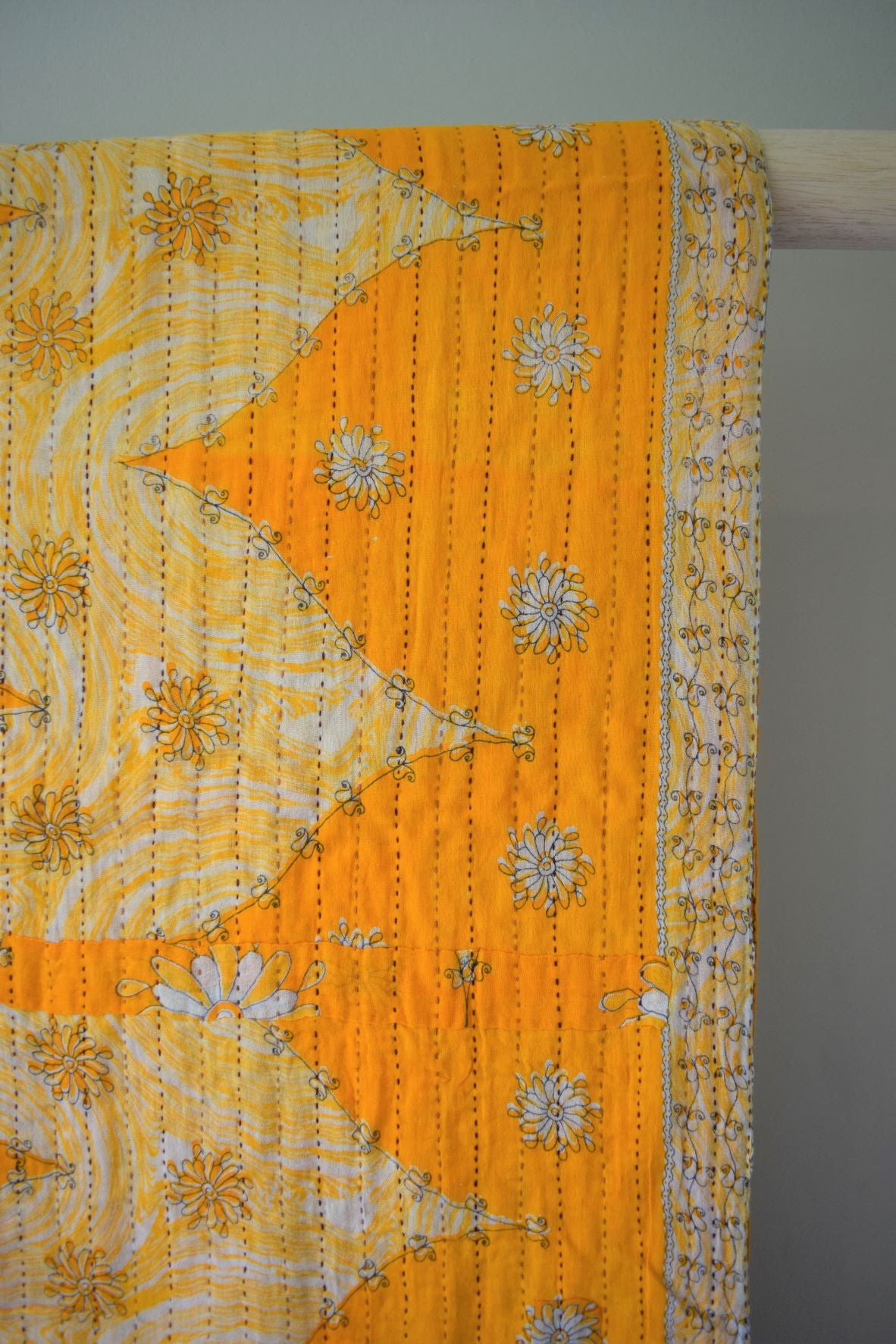 Vintage cotton sari scarves - 1