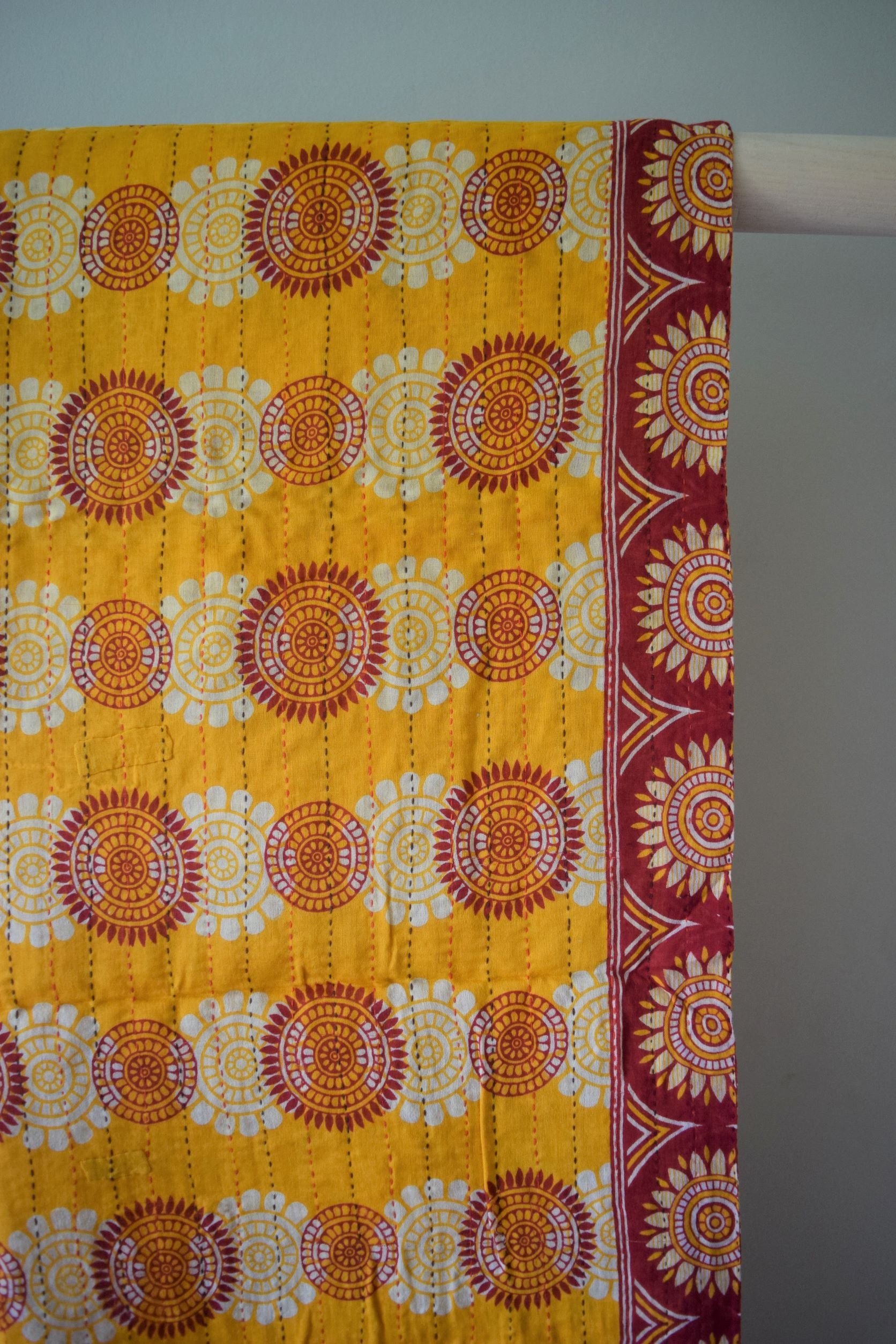 Vintage cotton sari scarves - 1