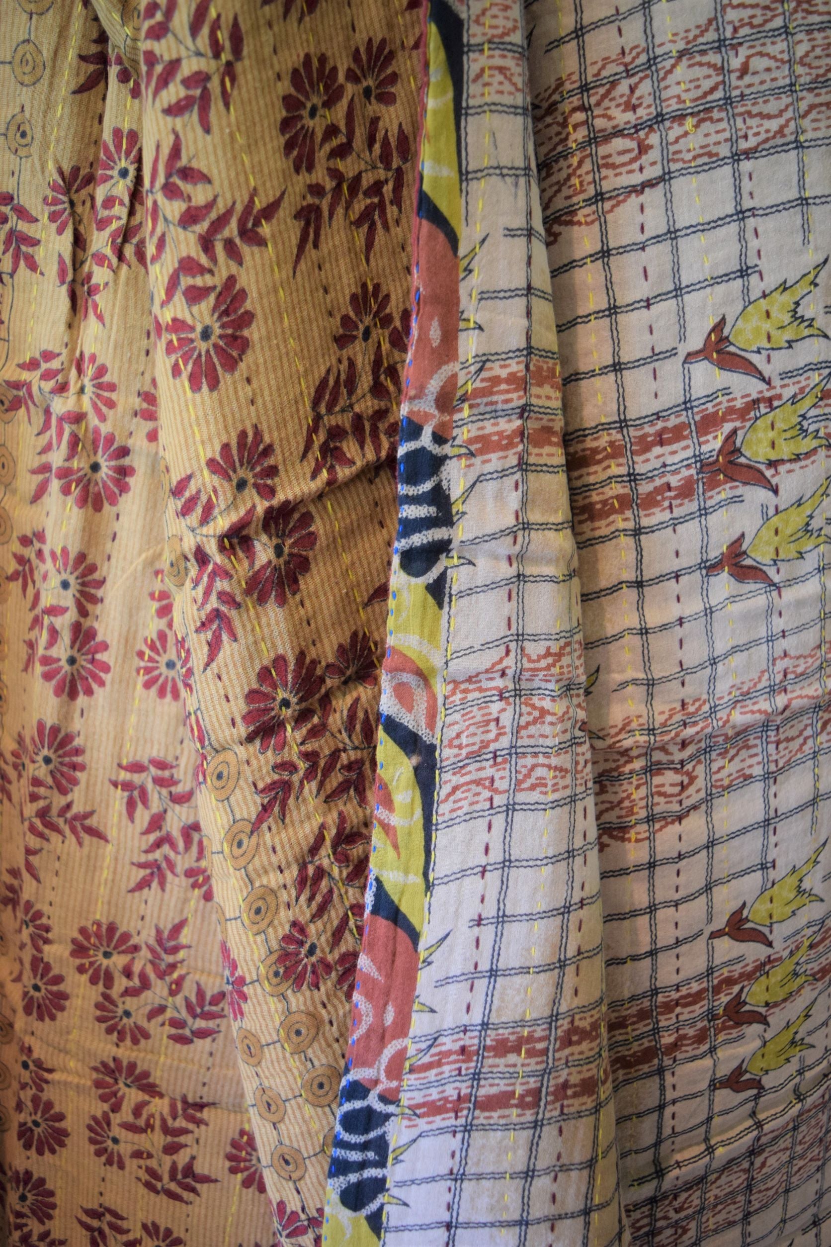 Vintage cotton sari scarves - 6