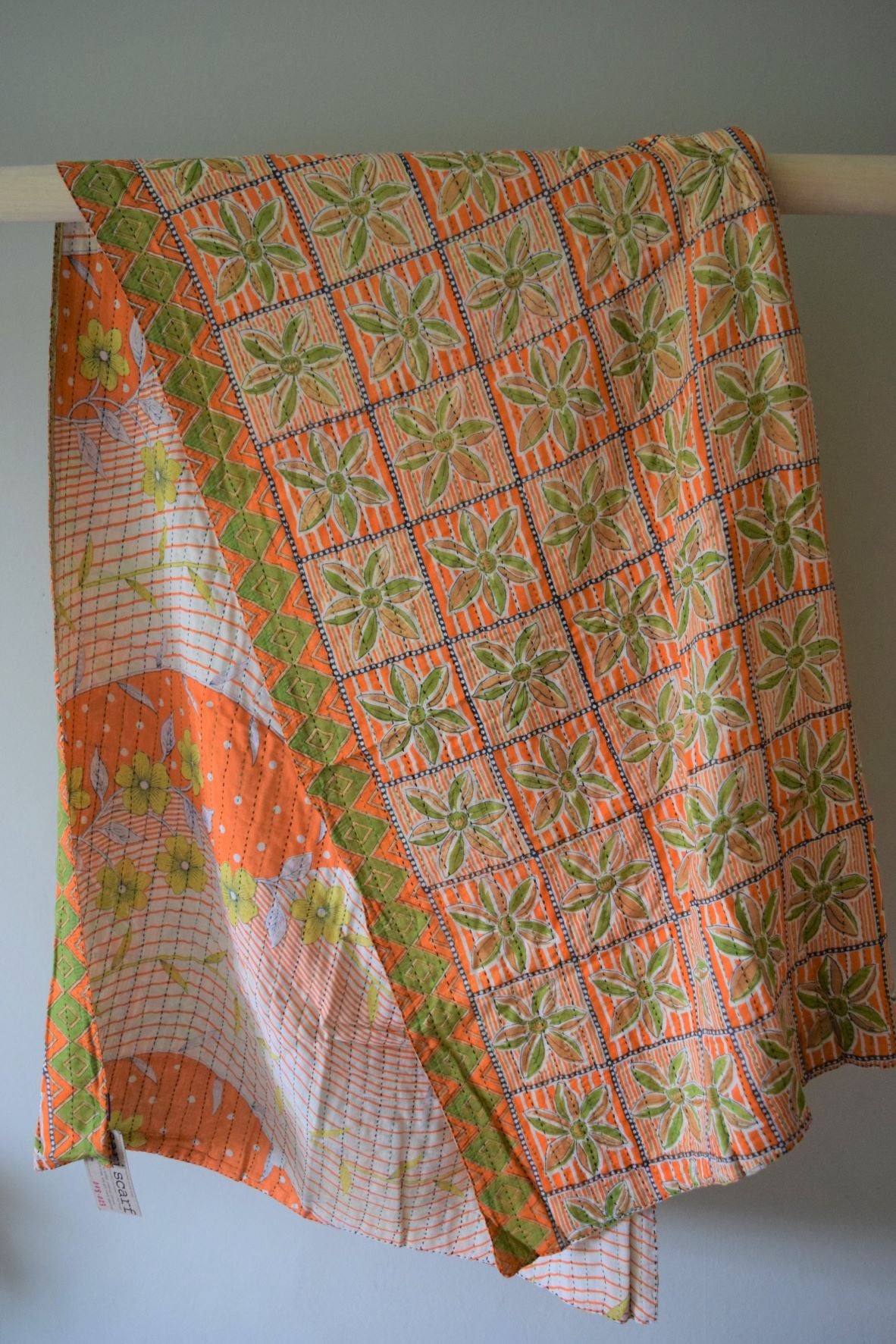 Vintage cotton sari scarves - 0