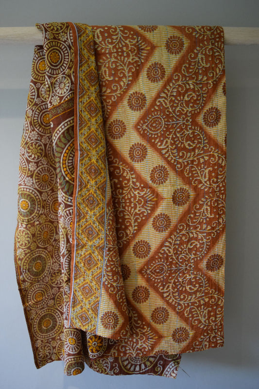 Vintage cotton sari scarves - 0