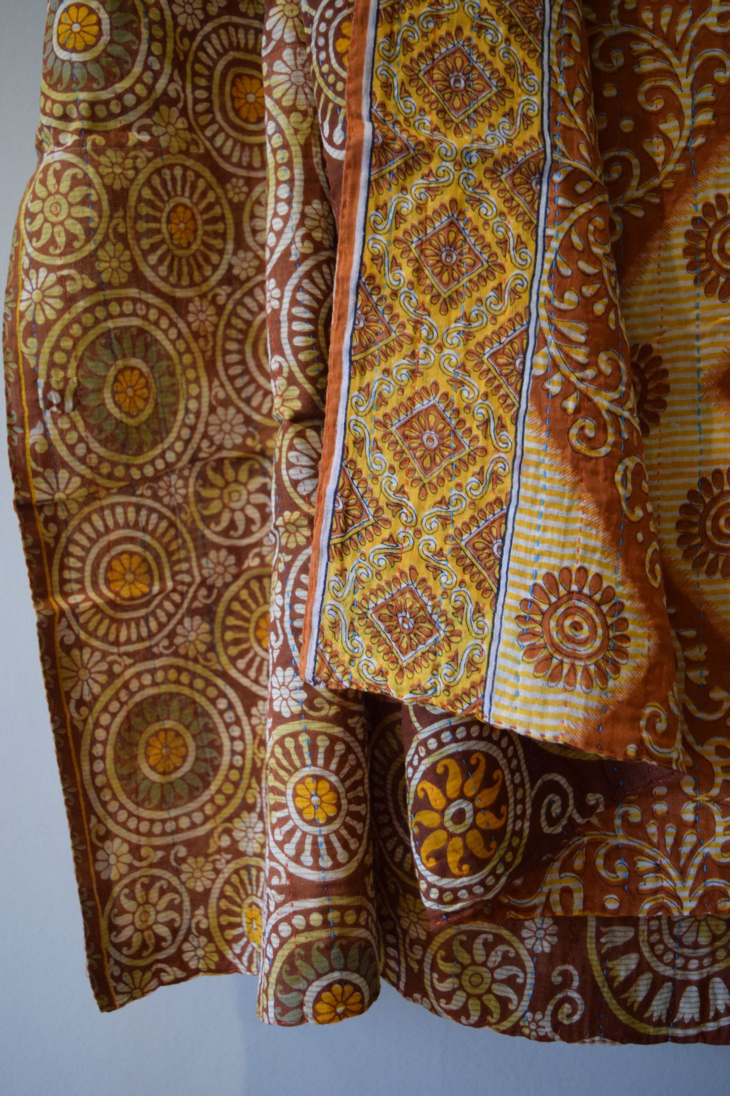 Vintage cotton sari scarves - 8