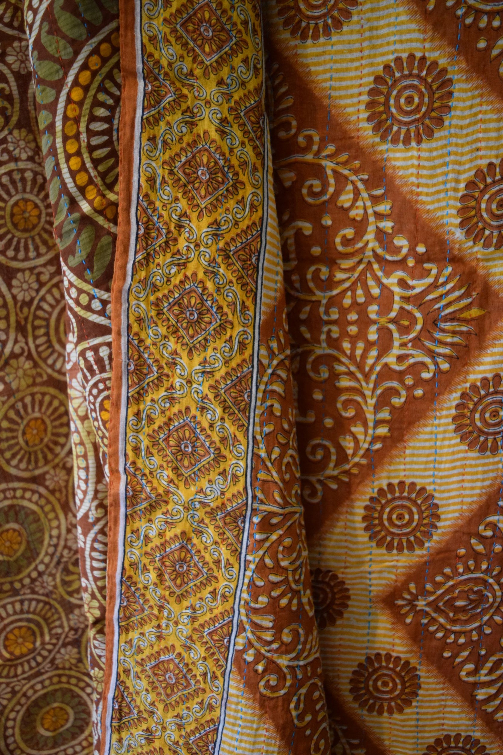 Vintage cotton sari scarves - 6