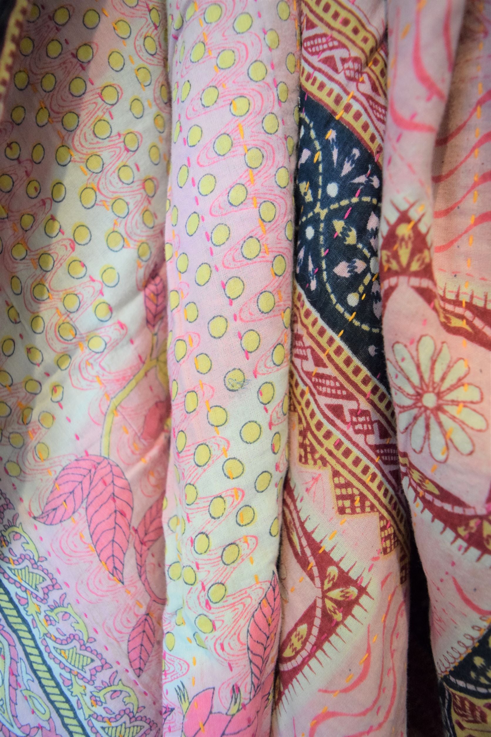 Vintage cotton sari scarves - 8