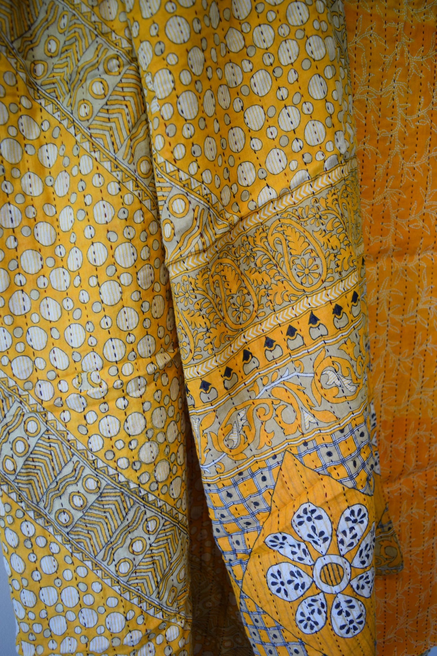 Vintage cotton sari scarves - 10