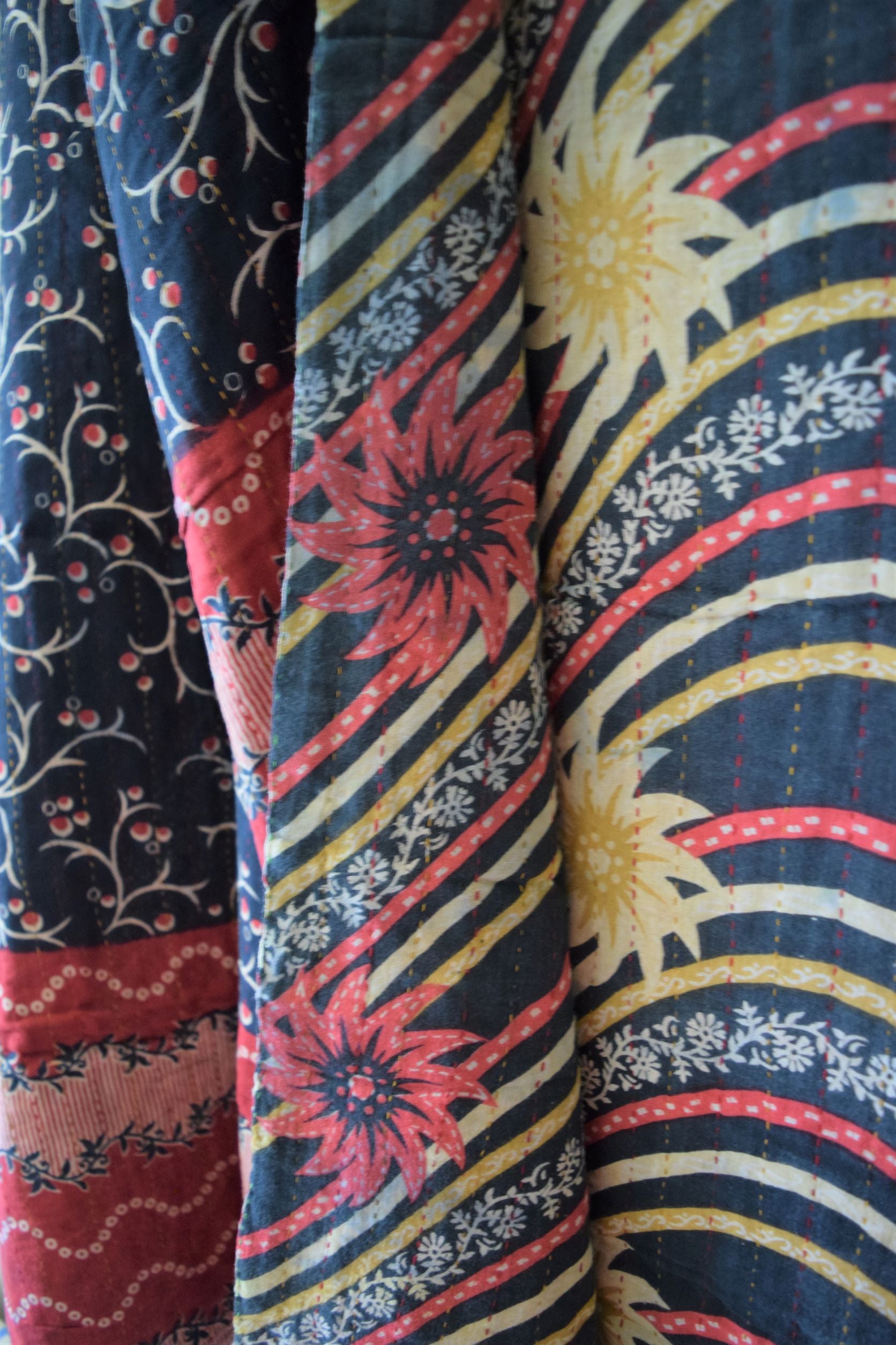 Vintage cotton sari scarves - 5