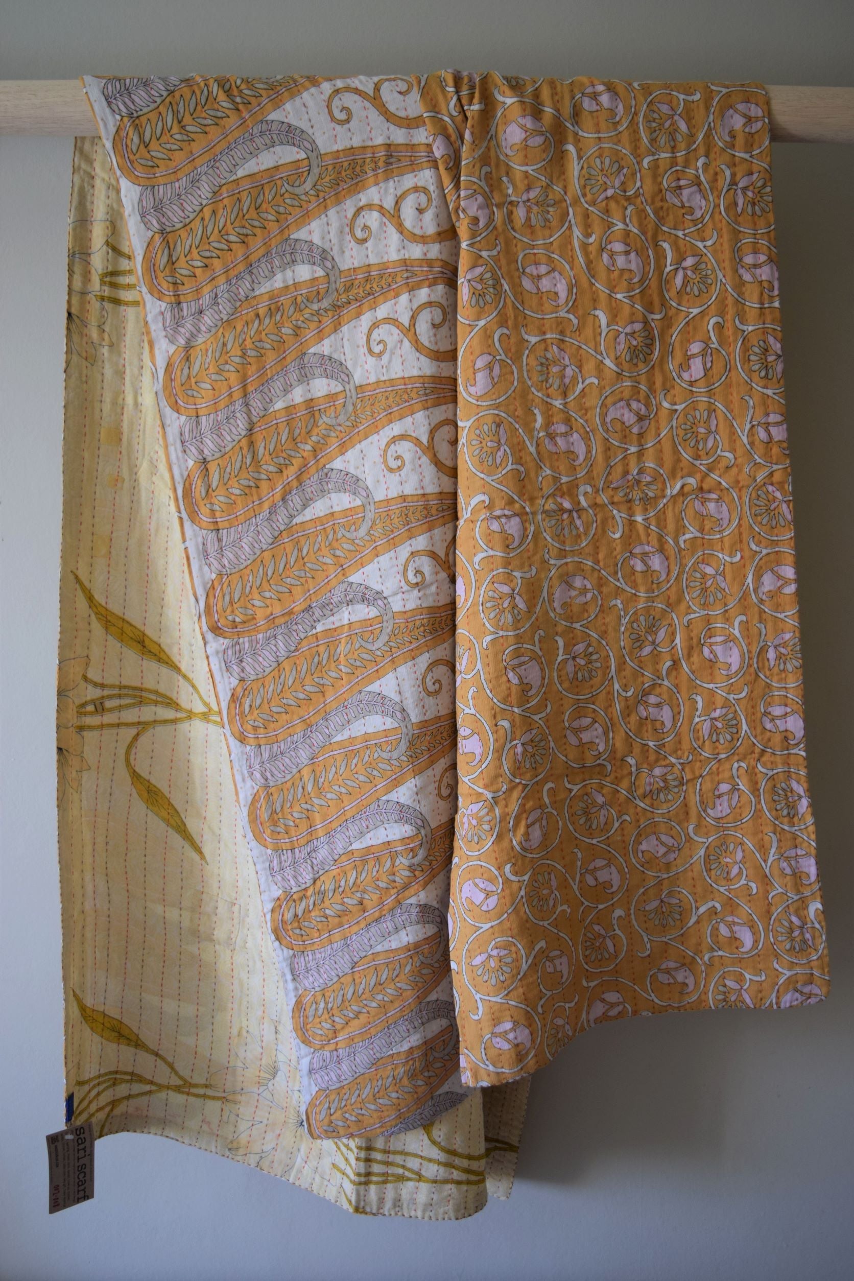 Vintage cotton sari scarves - 0