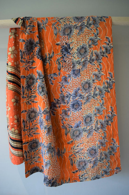 Vintage cotton sari scarves - 0