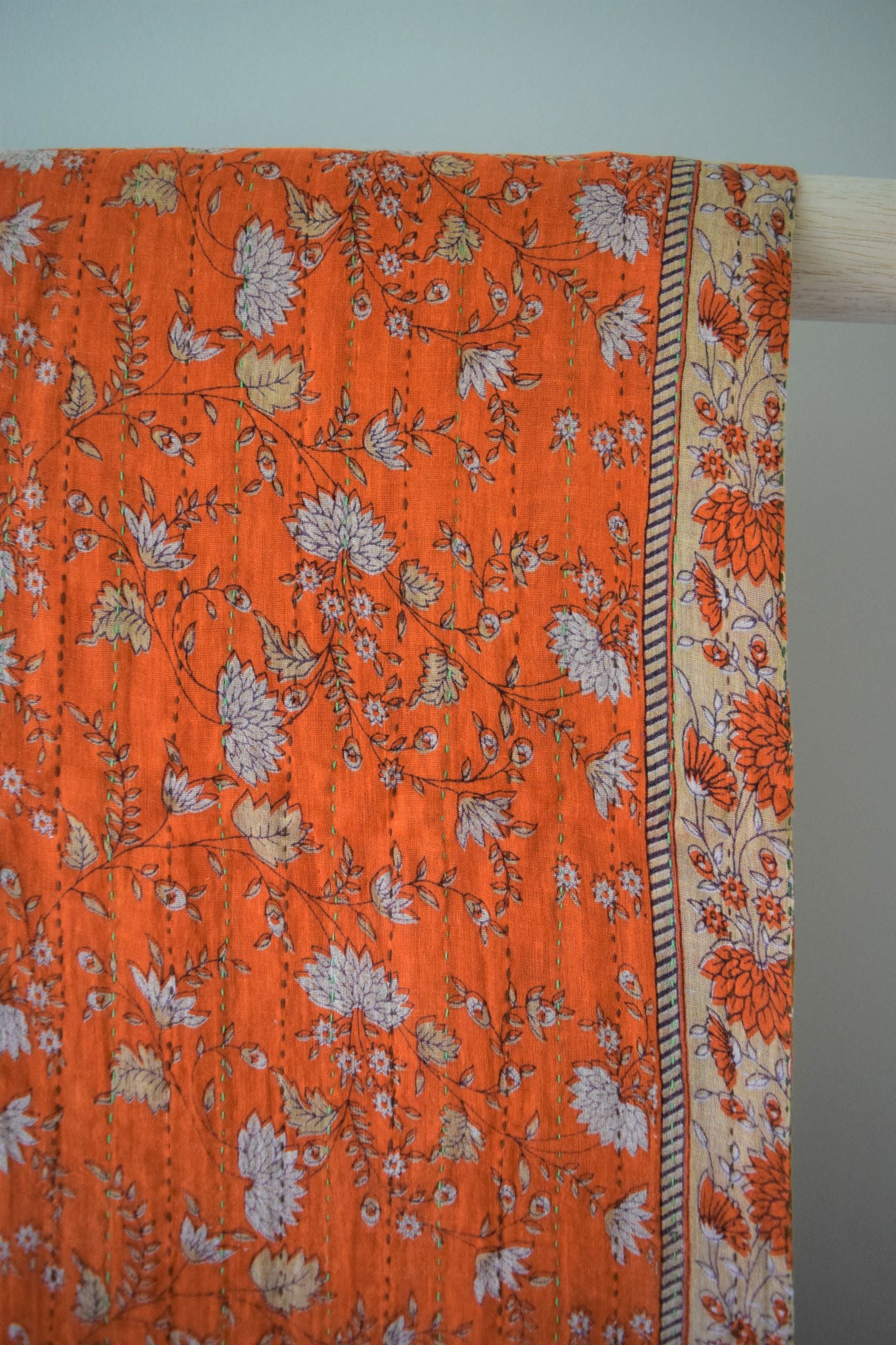 Vintage cotton sari scarves - 1