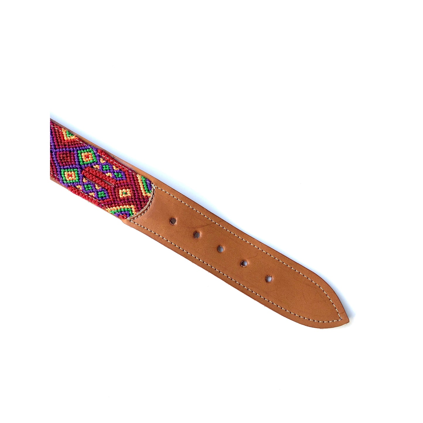 Mexican embroidered leather dog collar - 3