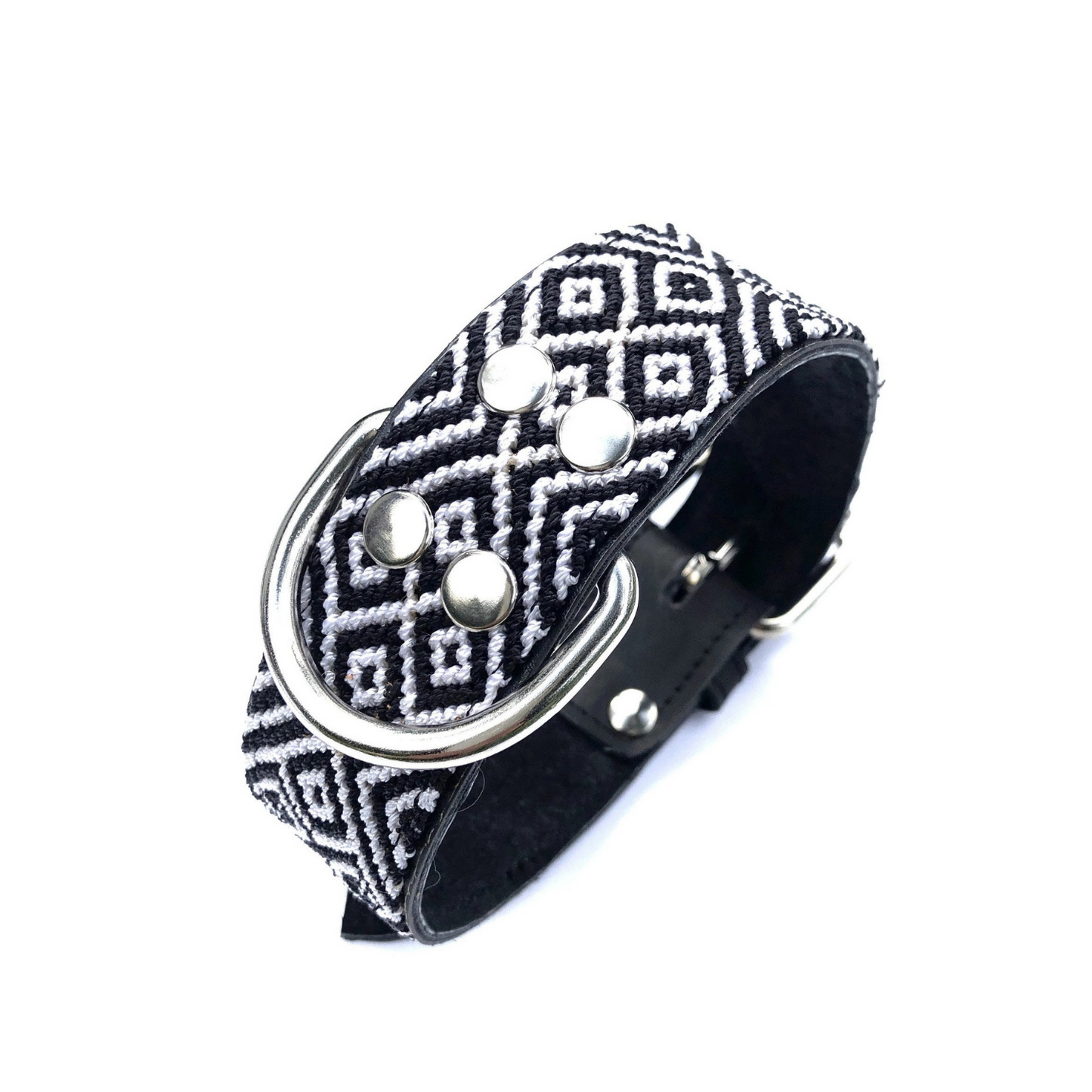 Mexican Leather Dog Collar - Obsidian Black