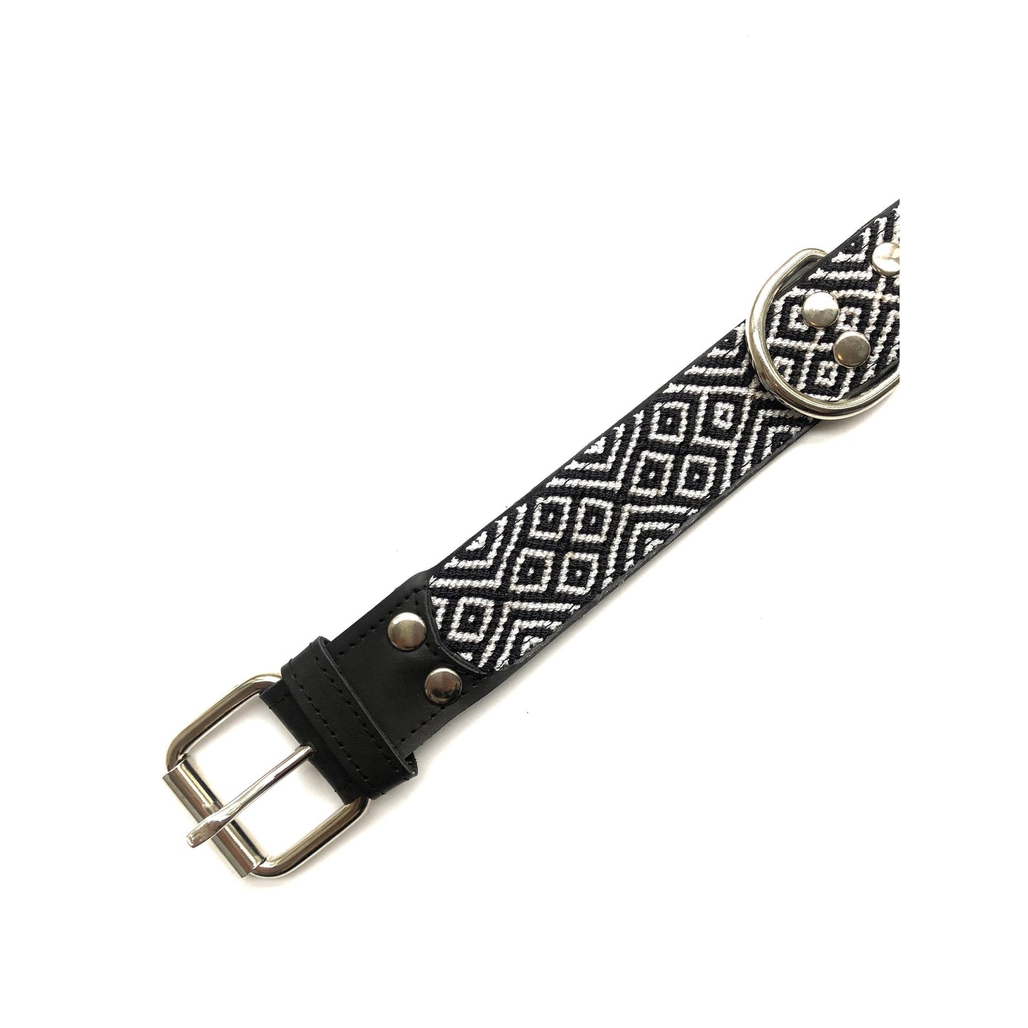 Mexican embroidered leather dog collar - 3