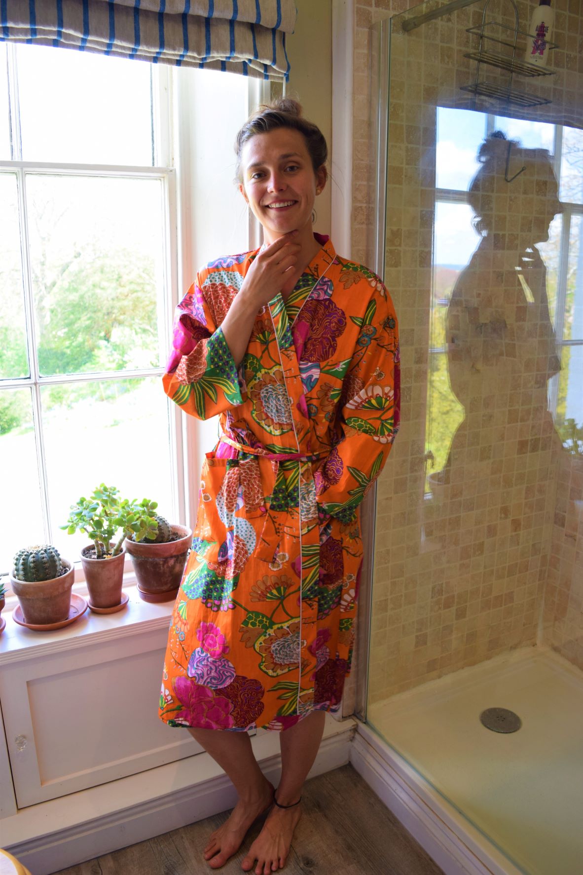 Cotton Kimono style bathrobe dressing gown robe ideal loungewear