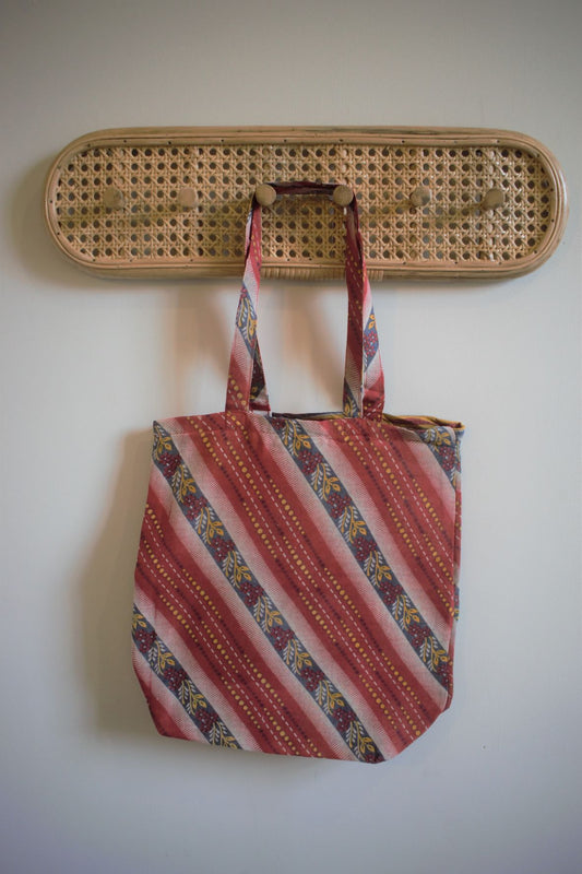 Vintage sari cotton tote shopping bag - 0