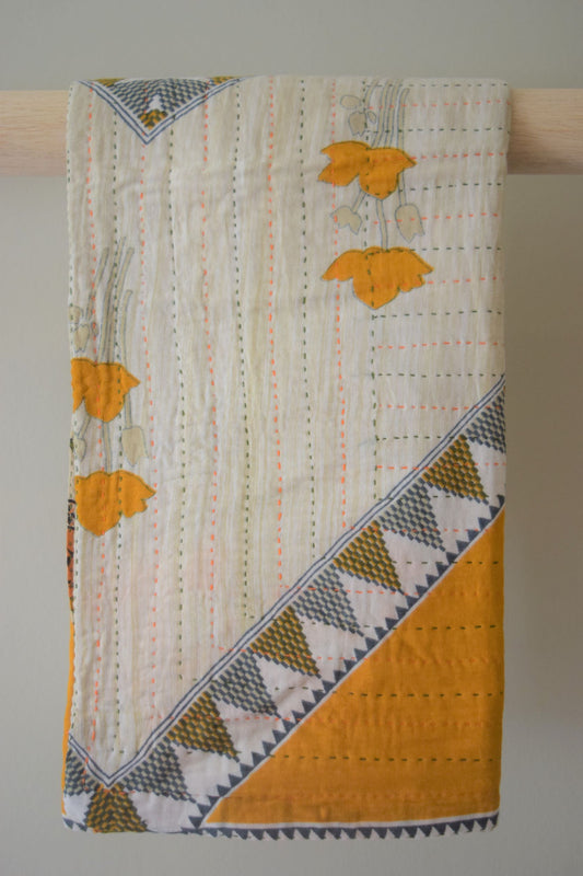 Unique cotton sari baby blanket - 0